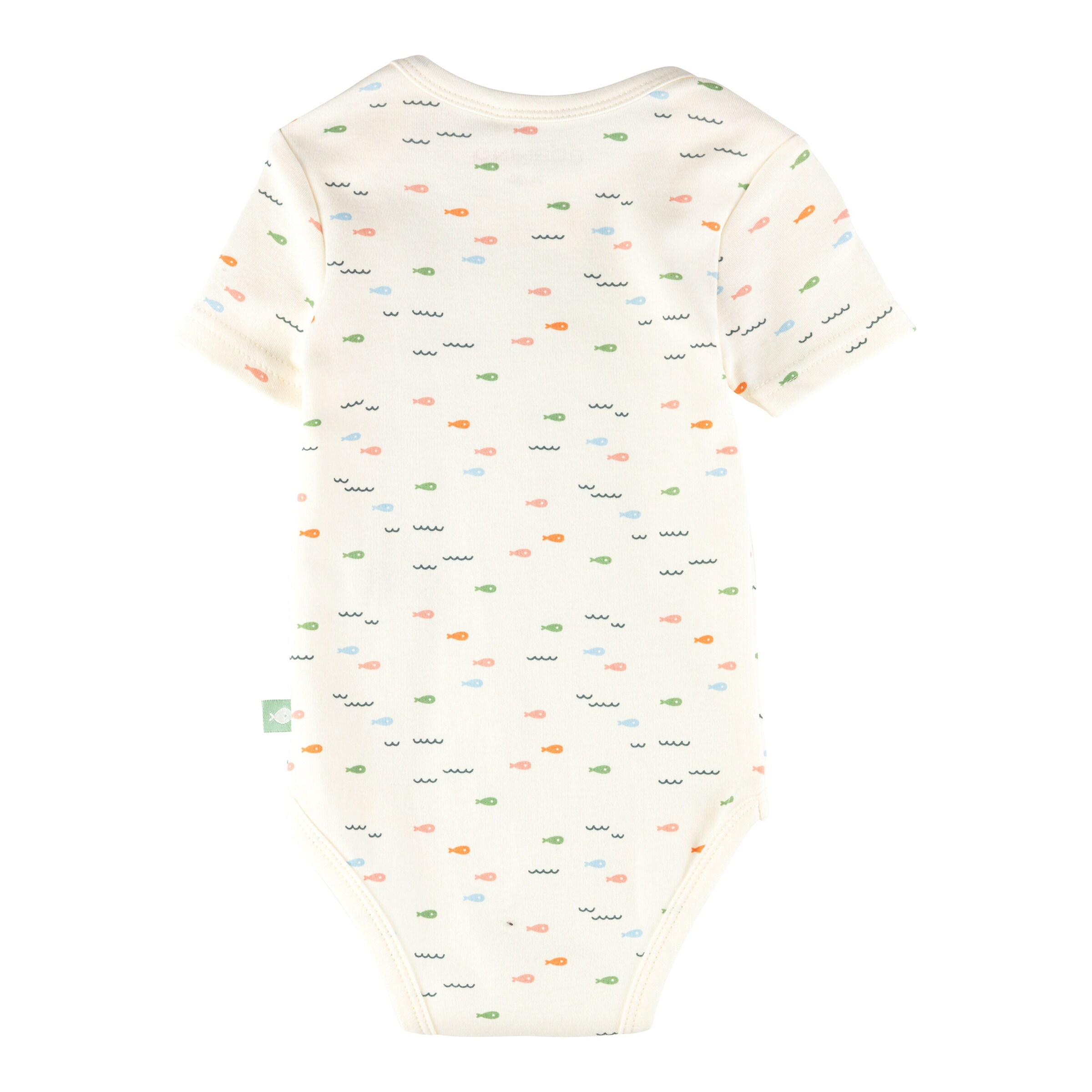 Bornino - Summer Beach 2er-Pack Bodys kurzarm Fische Papierboot grün/natur/bunt