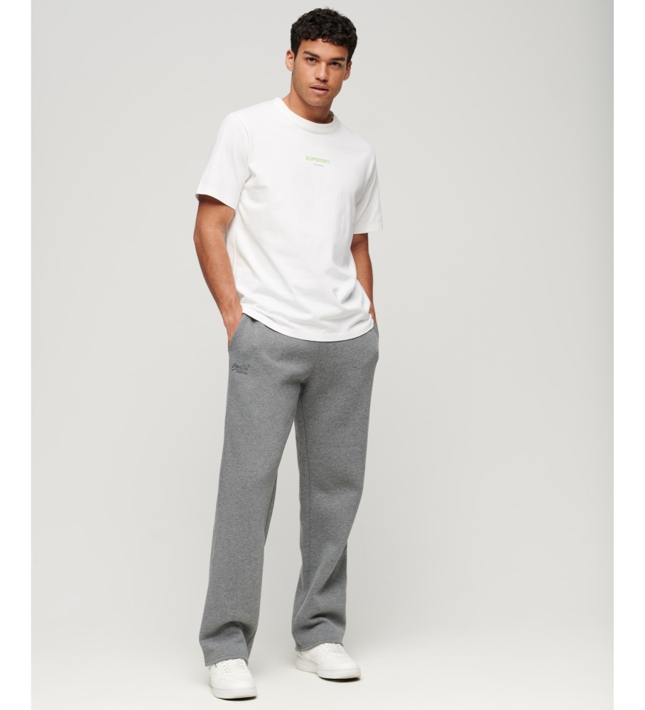 Calça jogger reta de algodão orgânico Superdry com logo vintage cinza