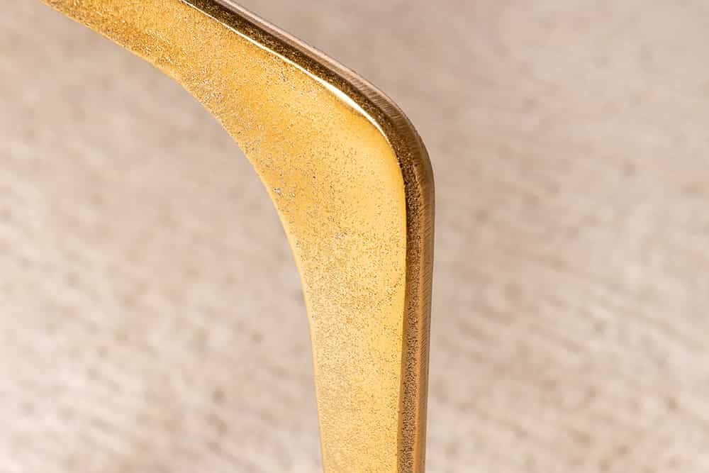 Runder Beistelltisch ABSTRACT 60cm messing gold Metallbeine Schwarzglas handmade