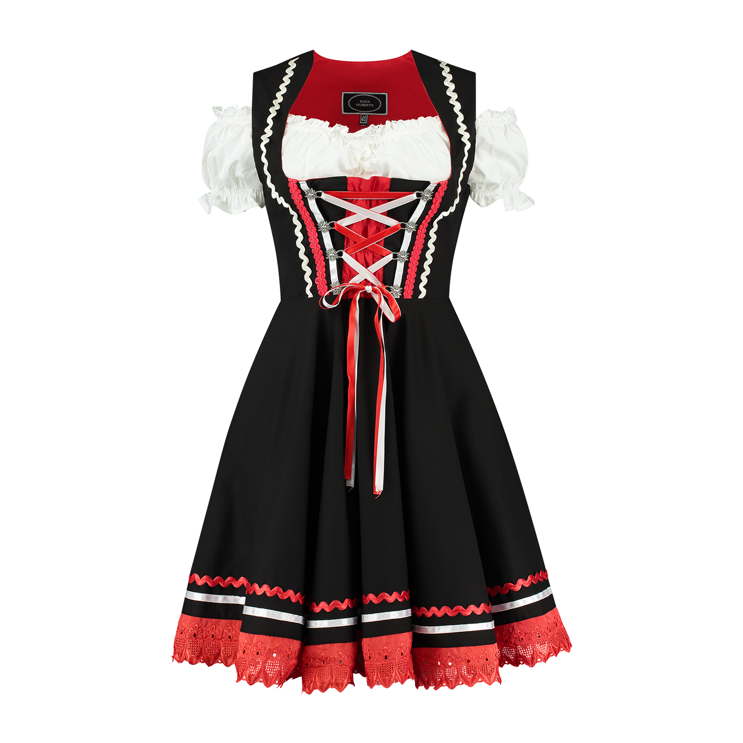 Oktoberfest Dirndl Jurk Oktoberfest Zwart Rood Dames 2 Delig