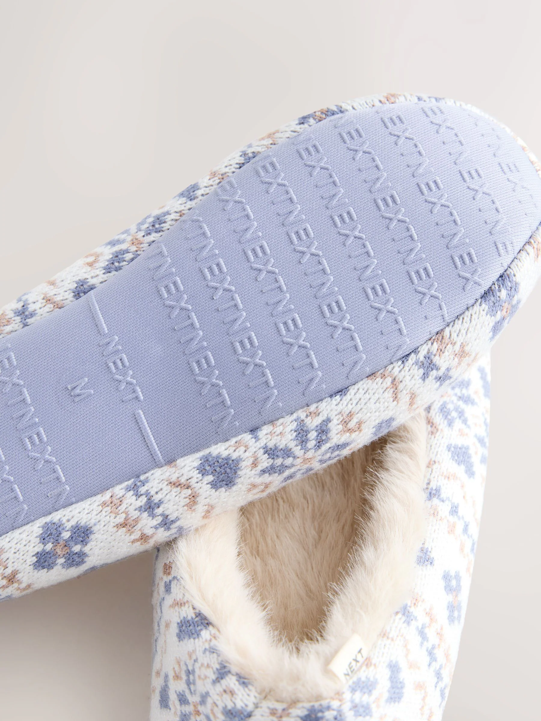 Blauw Fairisle-patroon - Ballerinapantoffels