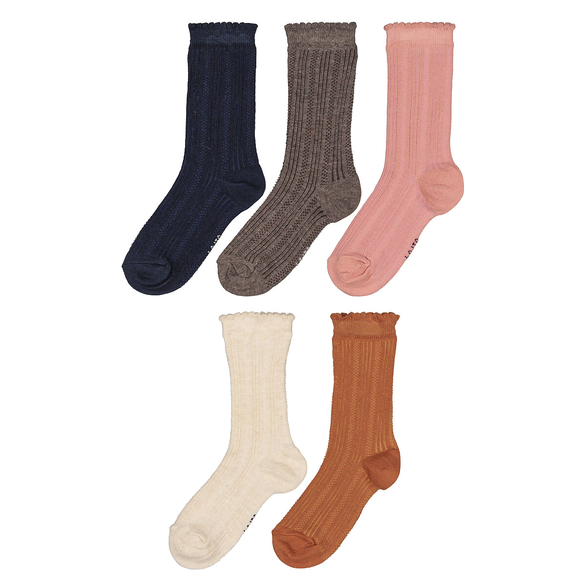 COLEÇÃO LA REDOUTE<br>Conjunto de 5 pares de almofadas de malha fantasia