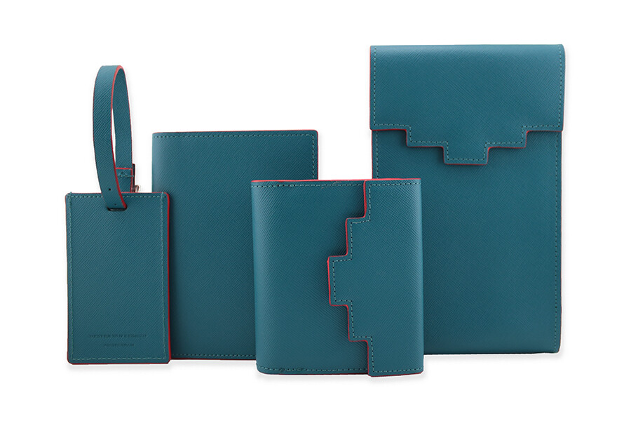 Stair Pouch petrol Saffiano