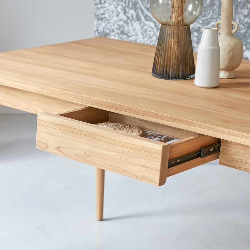 Table Jonàk en teck massif L 180 x P 80 cm, 6 à 8 personnes
