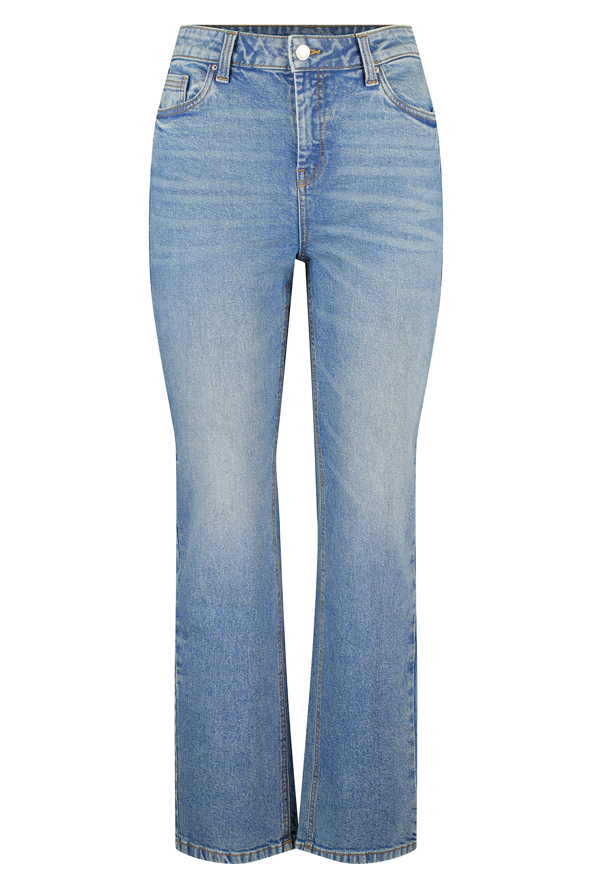 Straight leg jeans met mid waist Stonewash Denim