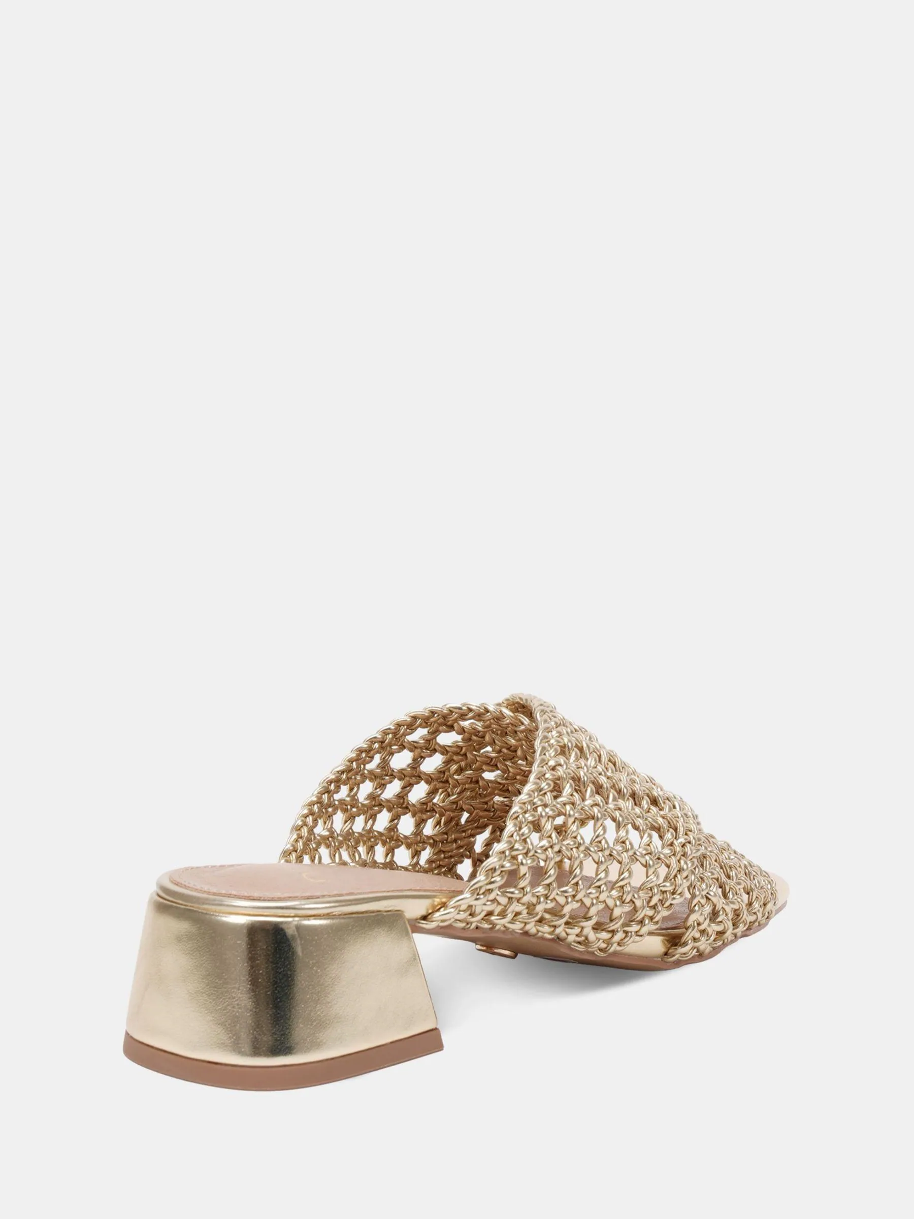 Goud - Novo MILLY Woven Block Heel Mules