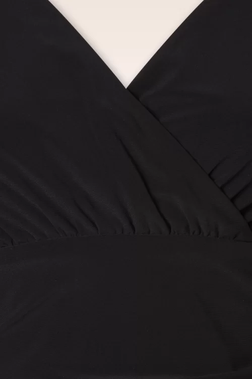 Vintage Diva  Alessandra top in zwart