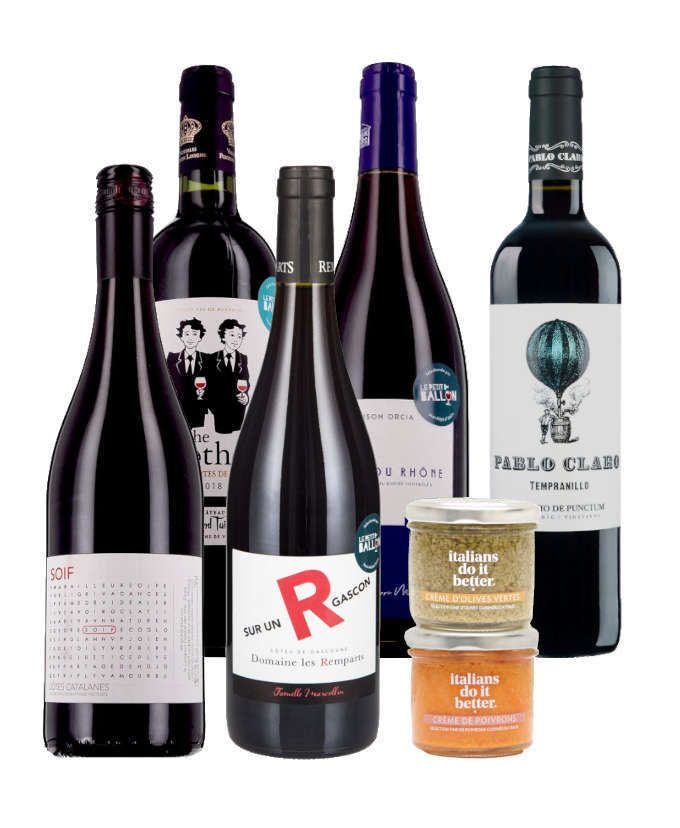 Coffret Apéro du sud - 5 bouteilles & apéritifs
