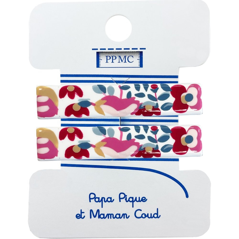 Barrette Croco Moyenne Boutons Rose Cr067