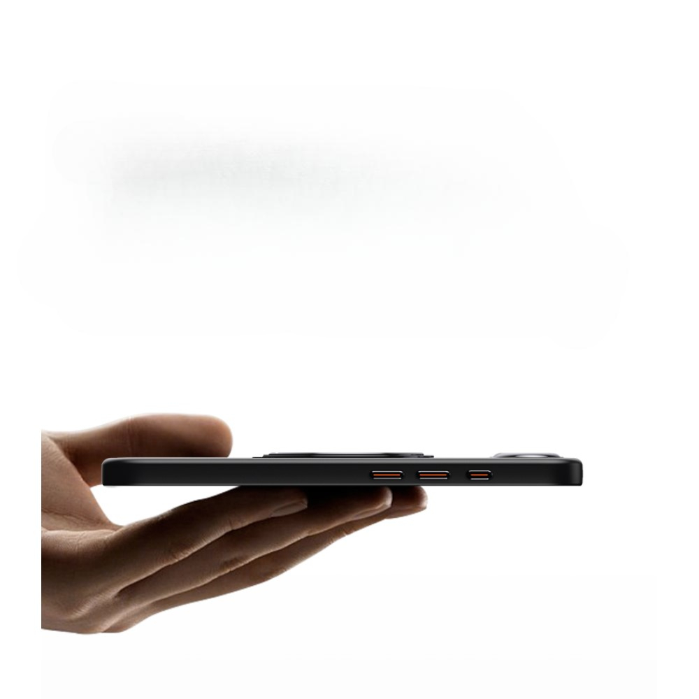 iPhone 16e MagSafe Hybrid Hülle mit TPU Bumper   Kickstand - Schwarz