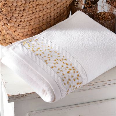 Linge de toilette liteau fleurs - 450 g/m²
