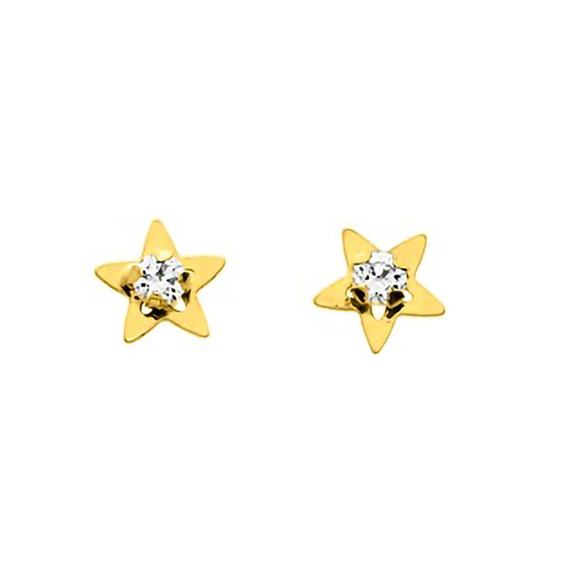 Boucles d'oreilles femme - Oxyde de zirconium - Or 18 Carats