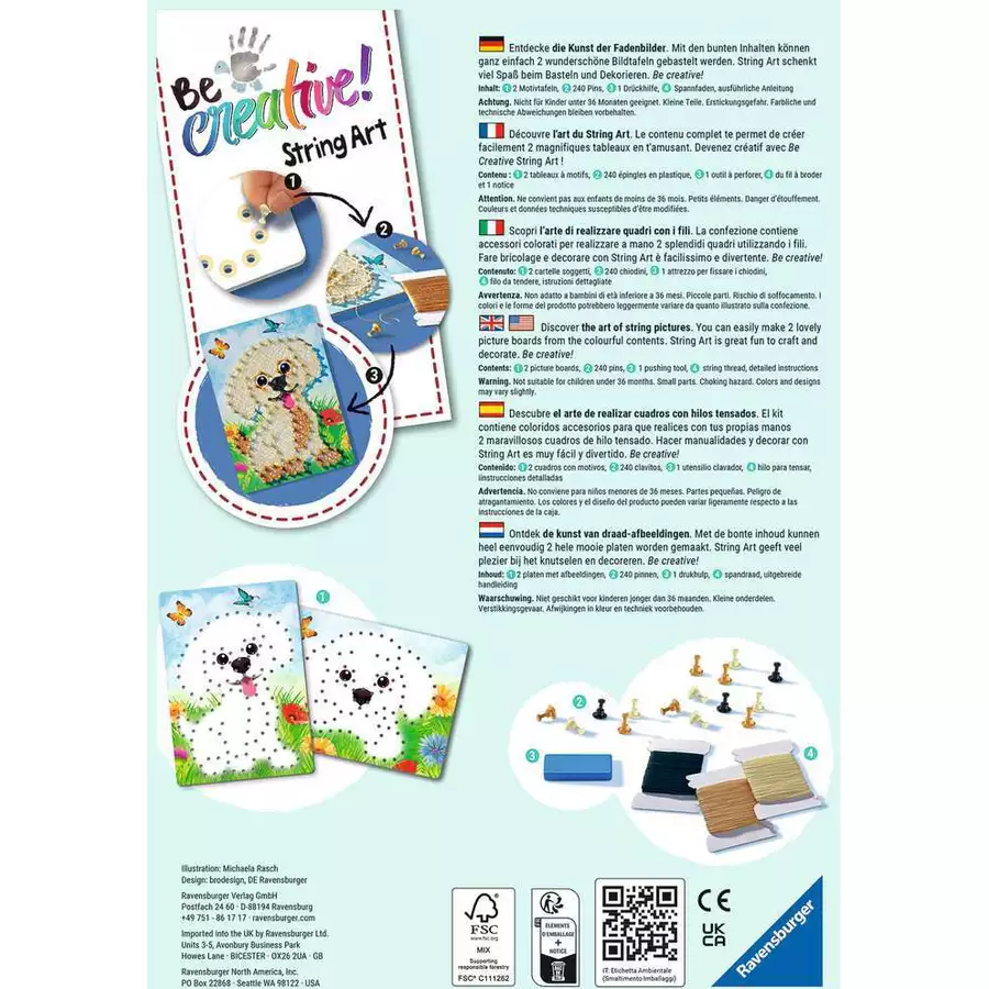 Ravensburger BeCreative String Art Dogs bunt