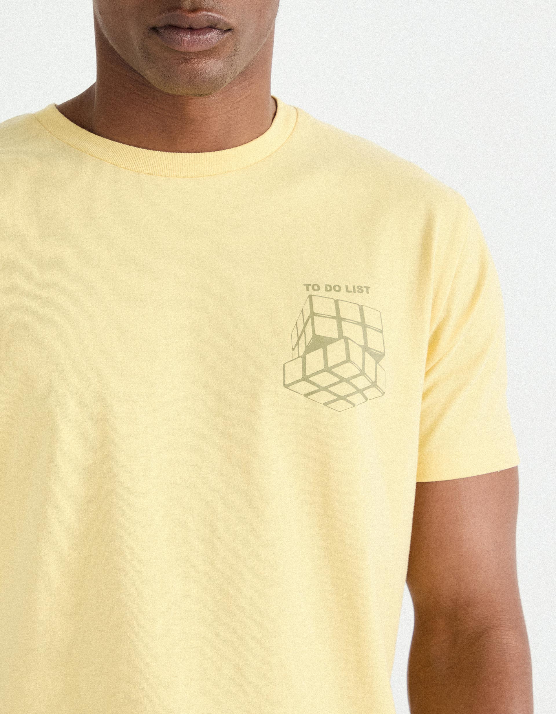 T-shirt Print, Homem, Amarelo Claro