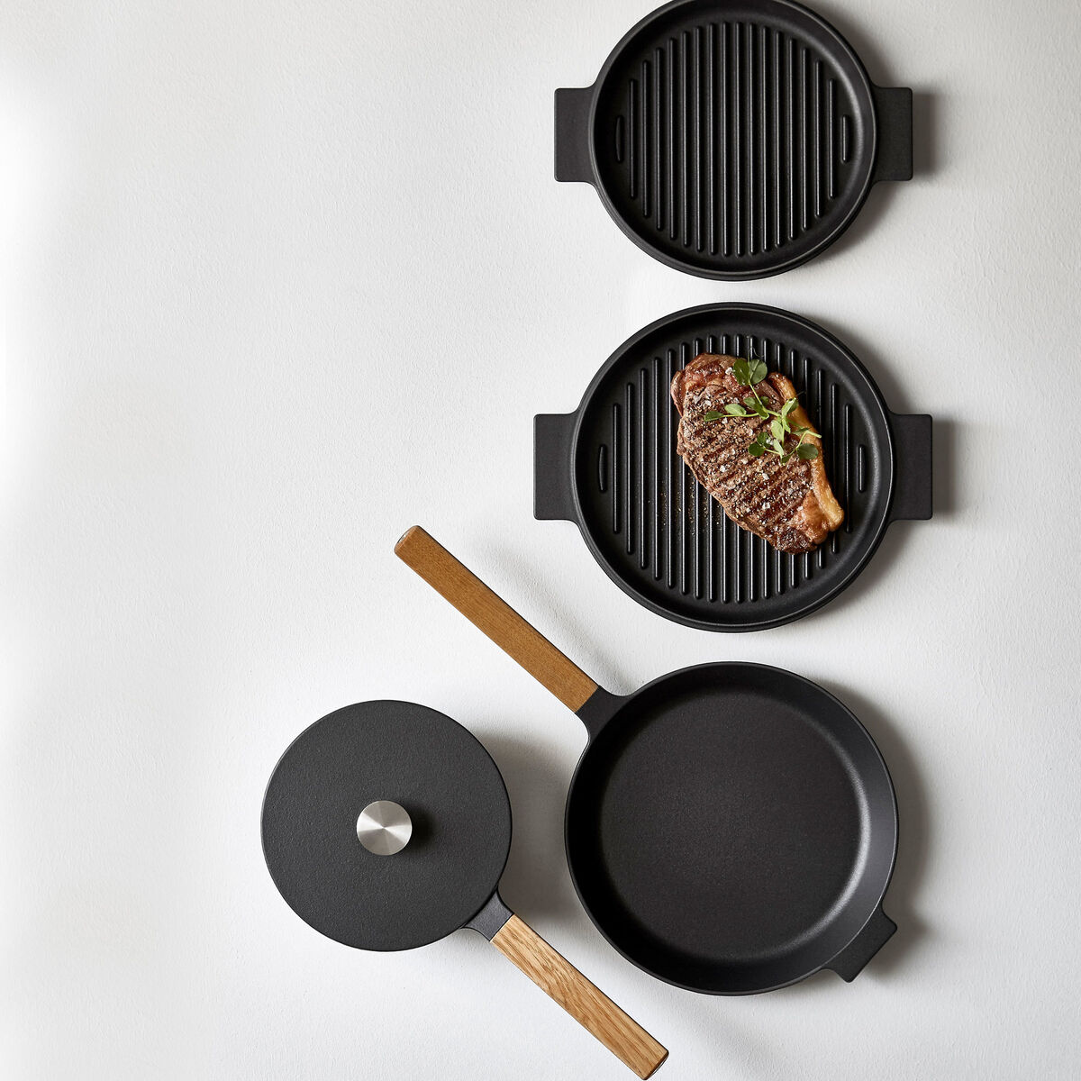 Grillpanne i støpejern, 28cm.