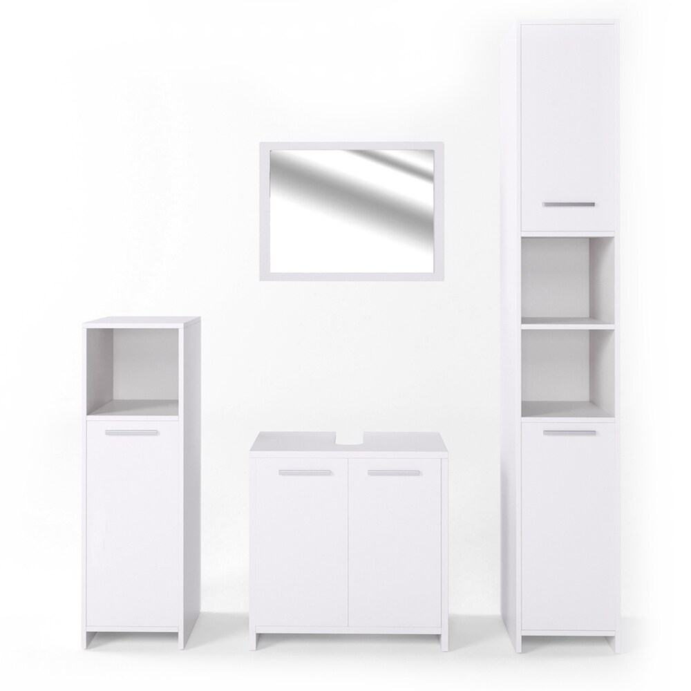 Vicco Badmöbel Set Kiko Badezimmer Spiegel Kommode Unterschrank Weiß