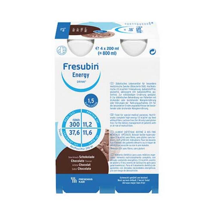 Fresubin Energy Drink Schokolade Trinkflasche, 4X200 ml