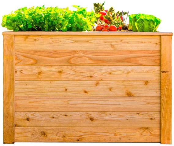 WESTMANN Hochbeet aus Lärchenholz | 100x65x66 cm Natur | Kräuterbeet für den Außenbereich | Holzhochbeet zum Bepflanzen von Gemüse & Kräutern