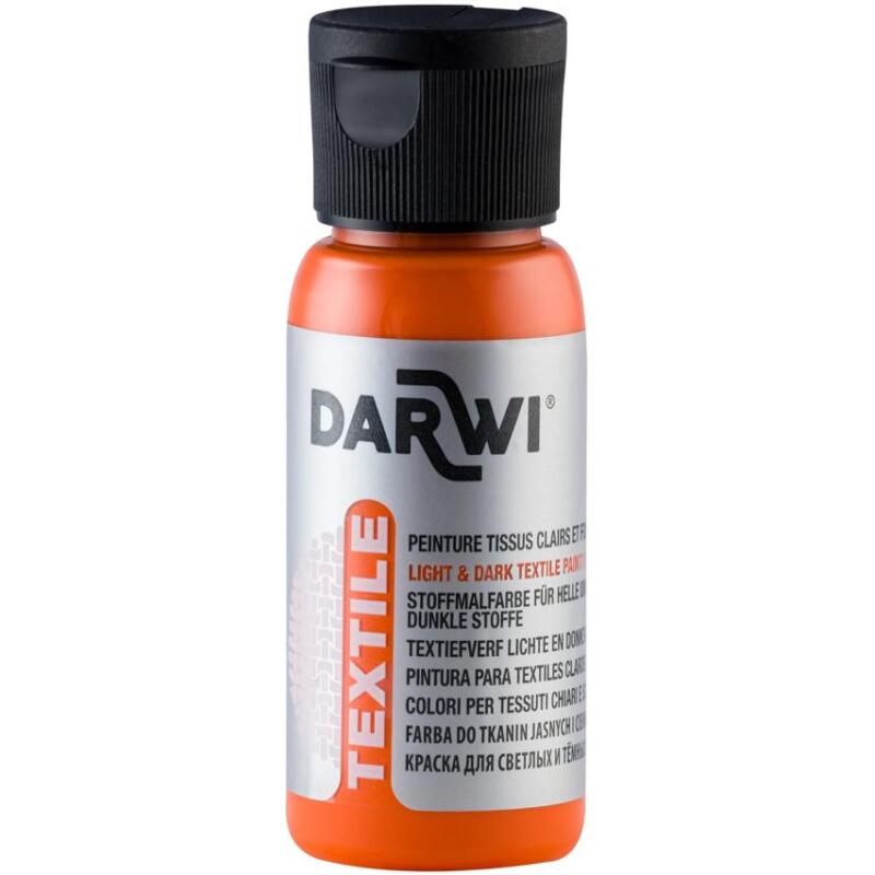 DARWI Flacon de 50 ml de Peinture Textile Opaque - Orange