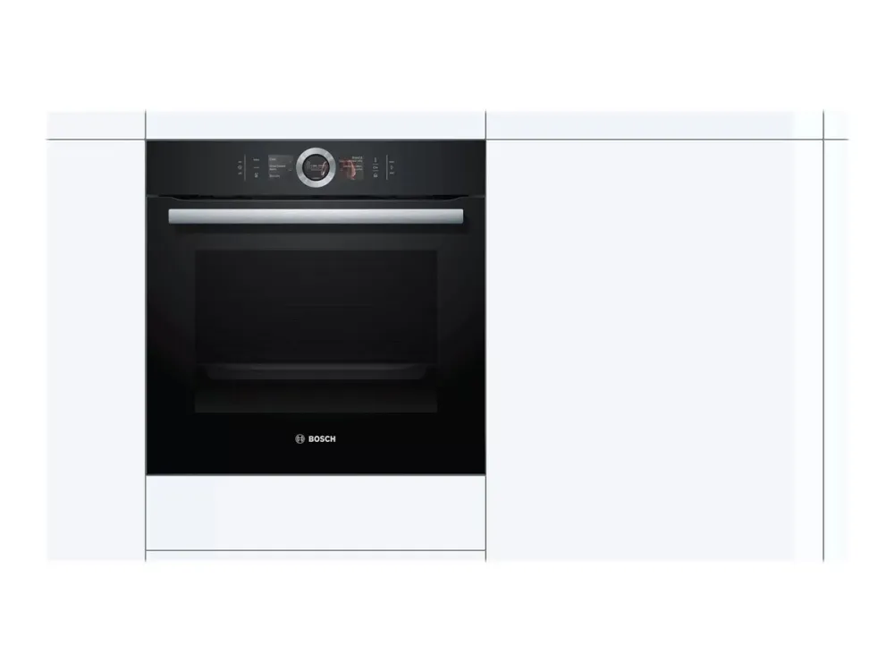 Bosch Serie | 8 HSG636BB1 - Ovn - med dampfunktion - til indbygning - niche - bredde: 56 cm - dybde: 55 cm - højde: 58.5 cm - med selv-rengøring - Klasse A  - sort