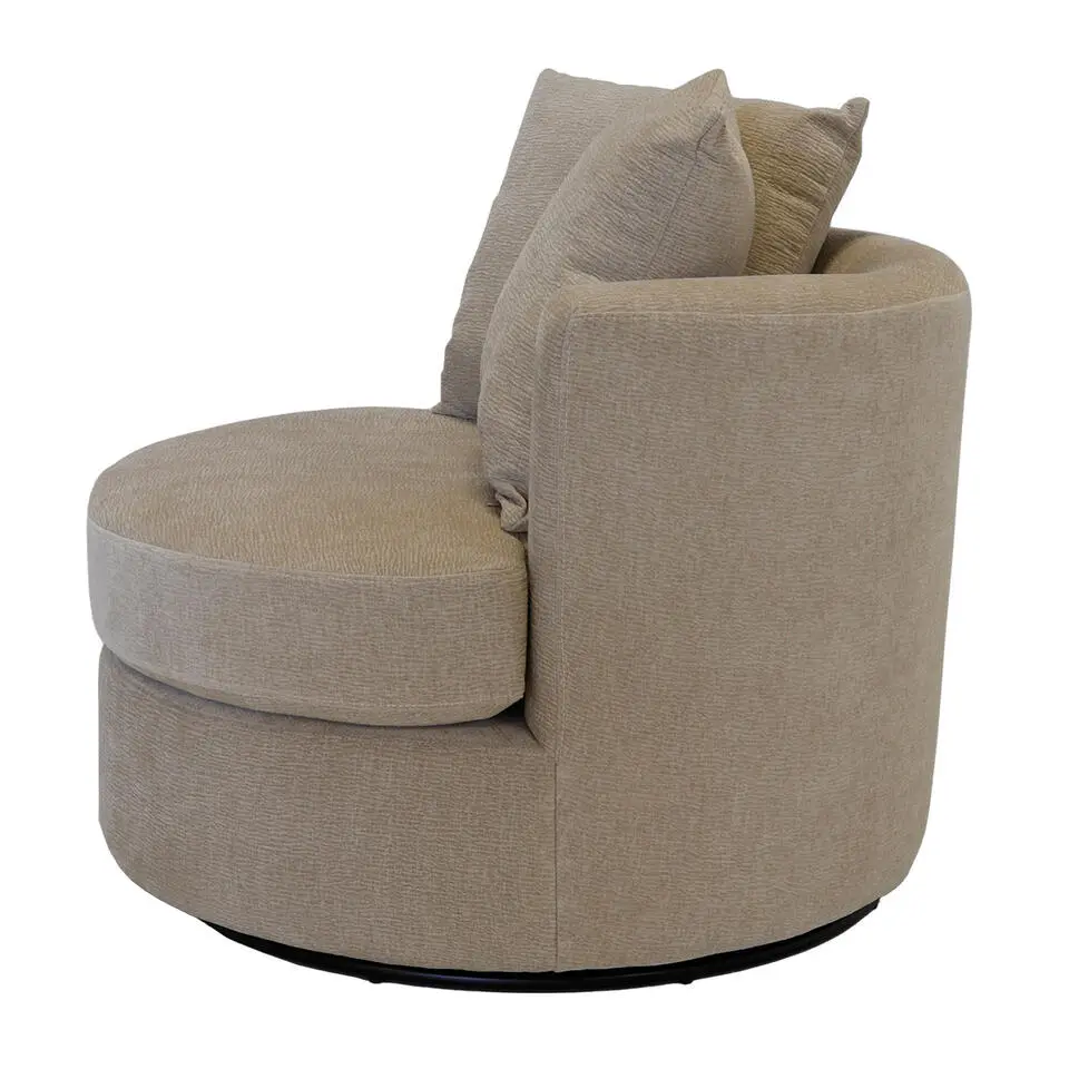 Fauteuil Taupe Stof - Zithoogte 45cm - Thony Luxe