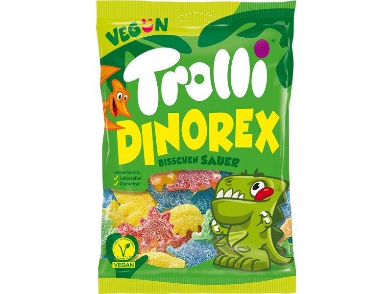 Trolli Gummibonbons Dino Rex 200 g Extra saure Dinosaurier Gummibonbons
