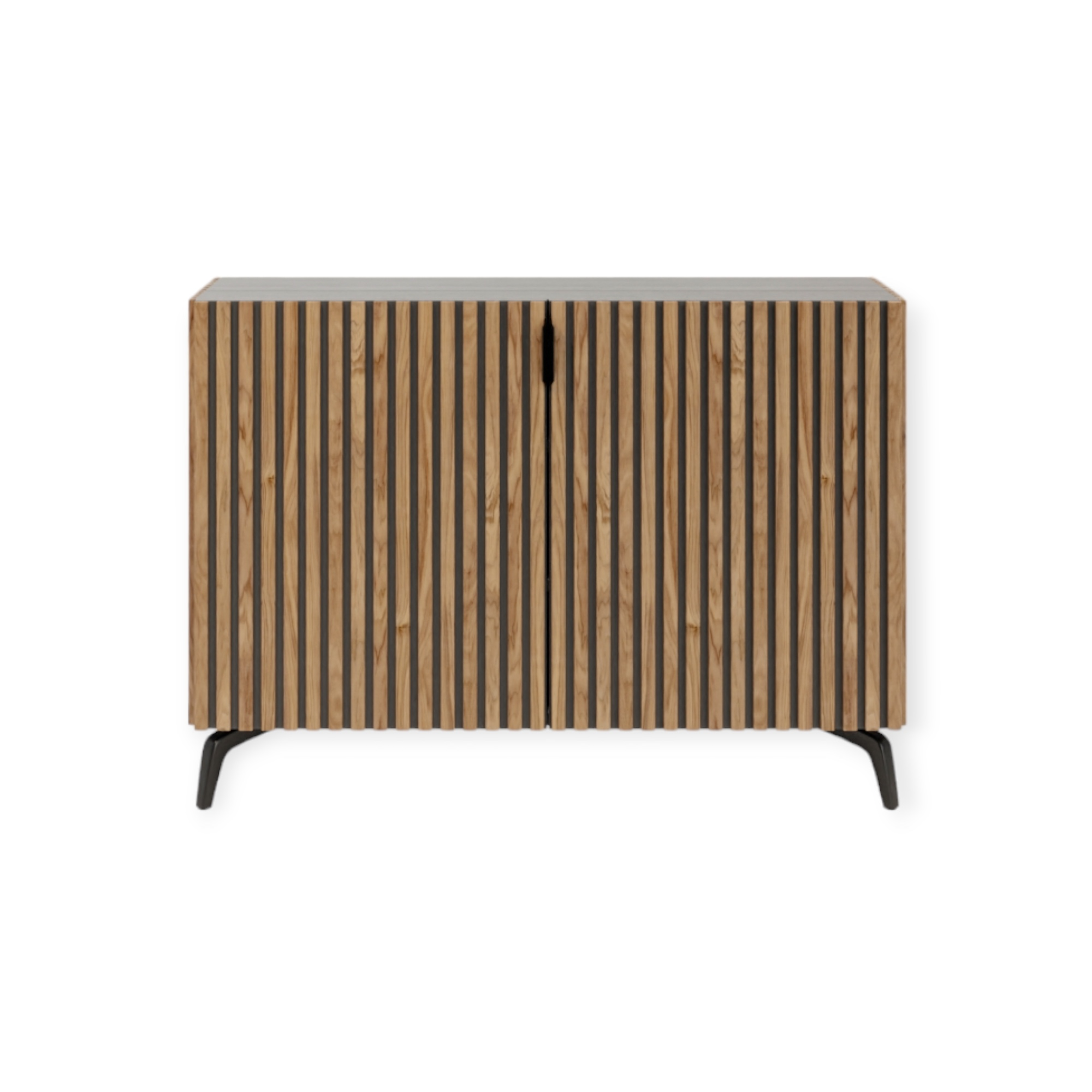 TV lift meubel Modern Latjes 43 inch 2 deurs rondom afgewerkt met latjes