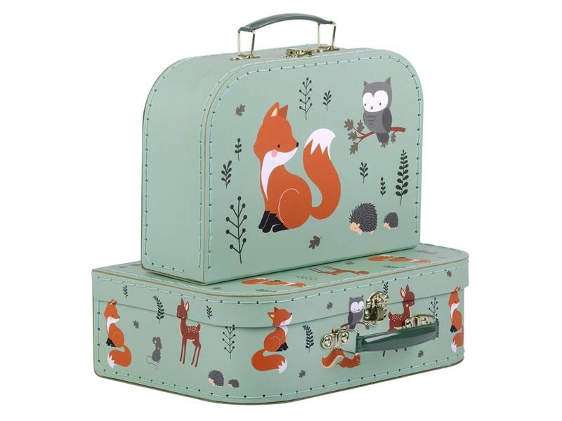 A Little Lovely Company Spielzeugkoffer Forest Friends 2er Kofferset zum Aufbewahren von Spielzeug