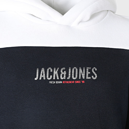 Sweat Capuche Enfant Edan Blocking Bleu Marine Blanc