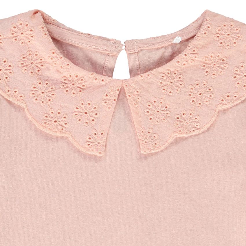 T-shirt manches longues avec broderie anglaise pour bébé fille - Multicolore