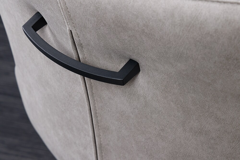 riess-ambiente Stuhl ALPINE - drehbar grau hellgrau Armlehnen schwarze Metallbeine Microfaser