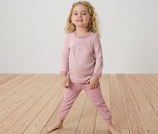 Kinder-Interlock-Pyjama, rosa