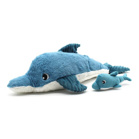 Ptipotos Peluche dauphin Tofou et son bébé   Bleu        50 cm   de               Les Déglingos