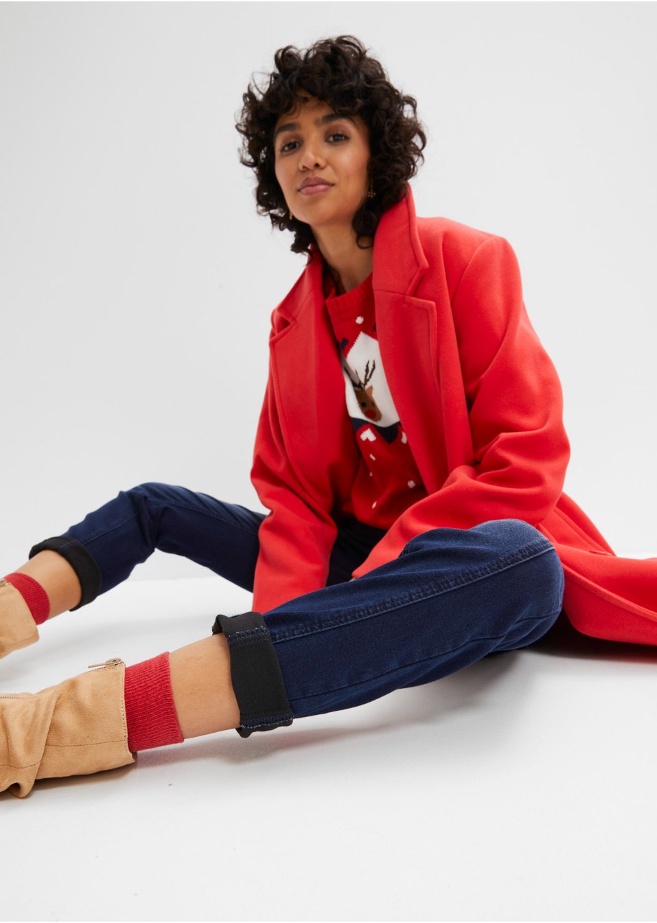 Jean thermo avec jambes droites et taille confortable