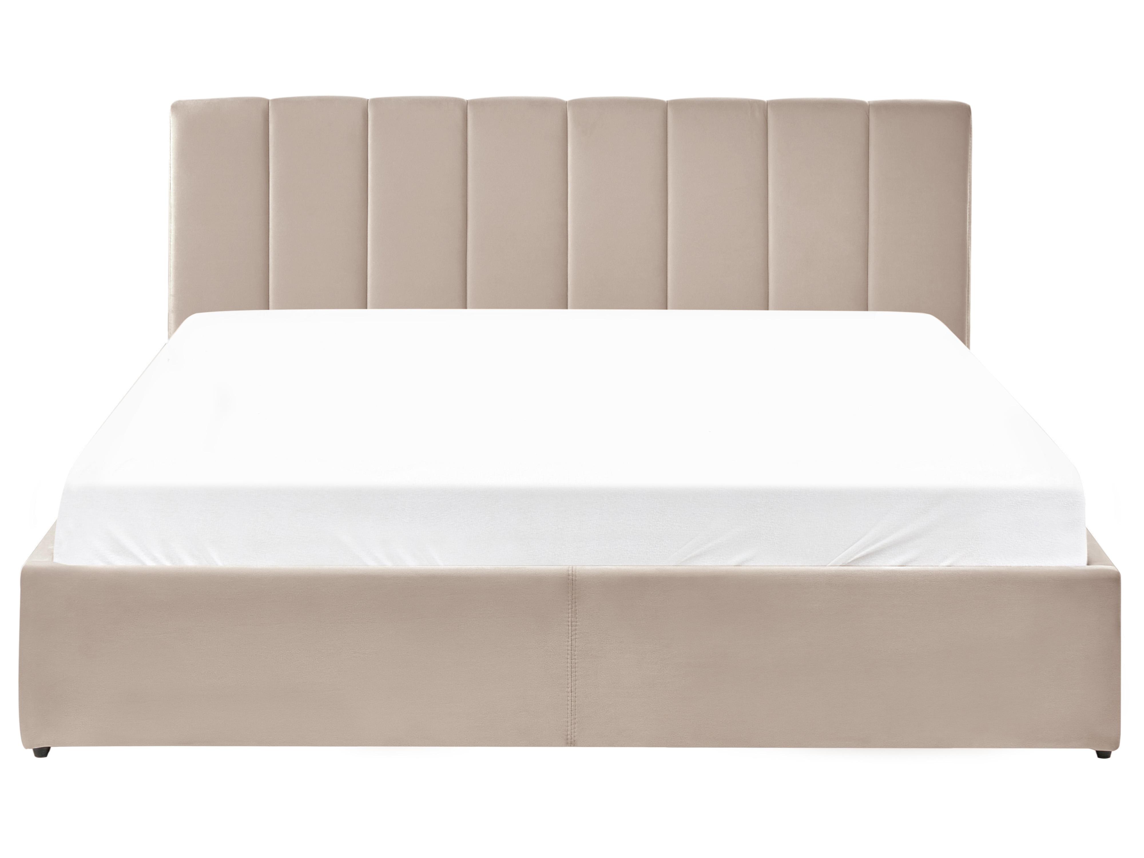 Bed met opbergruimte Fluweel DREUX 180 x 200 cm Taupe
