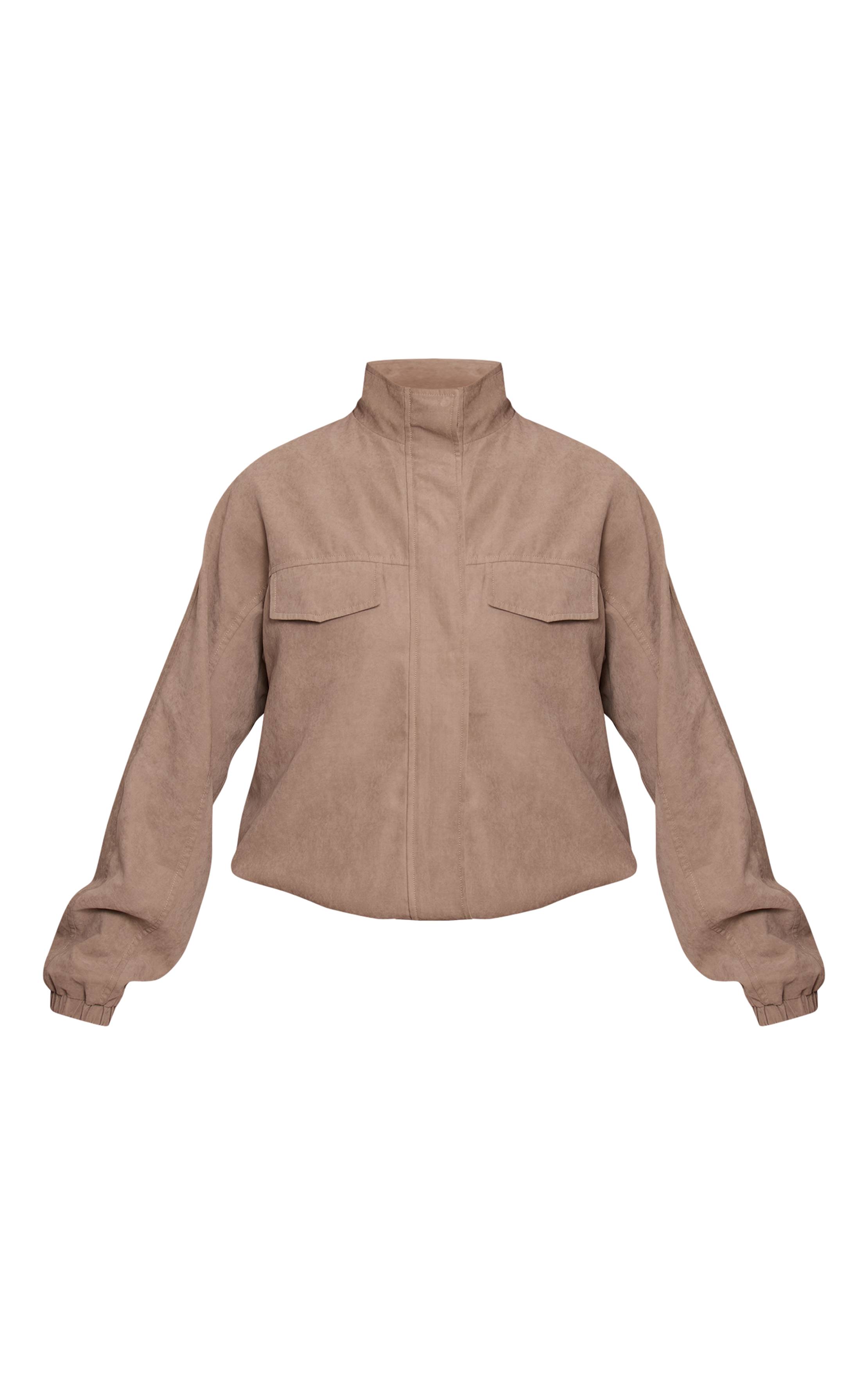 Champignon Veste Zippée Col Montant Effet Peau De Pêche