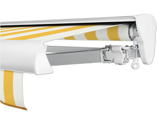 SOLUNA Semi-Cassette Luifel Classic 2.5x1.5 Stof Design S2015 Frame E6EV1 Zilver Geanodiseerd Aandrijving Rechts Inclusief Slinger