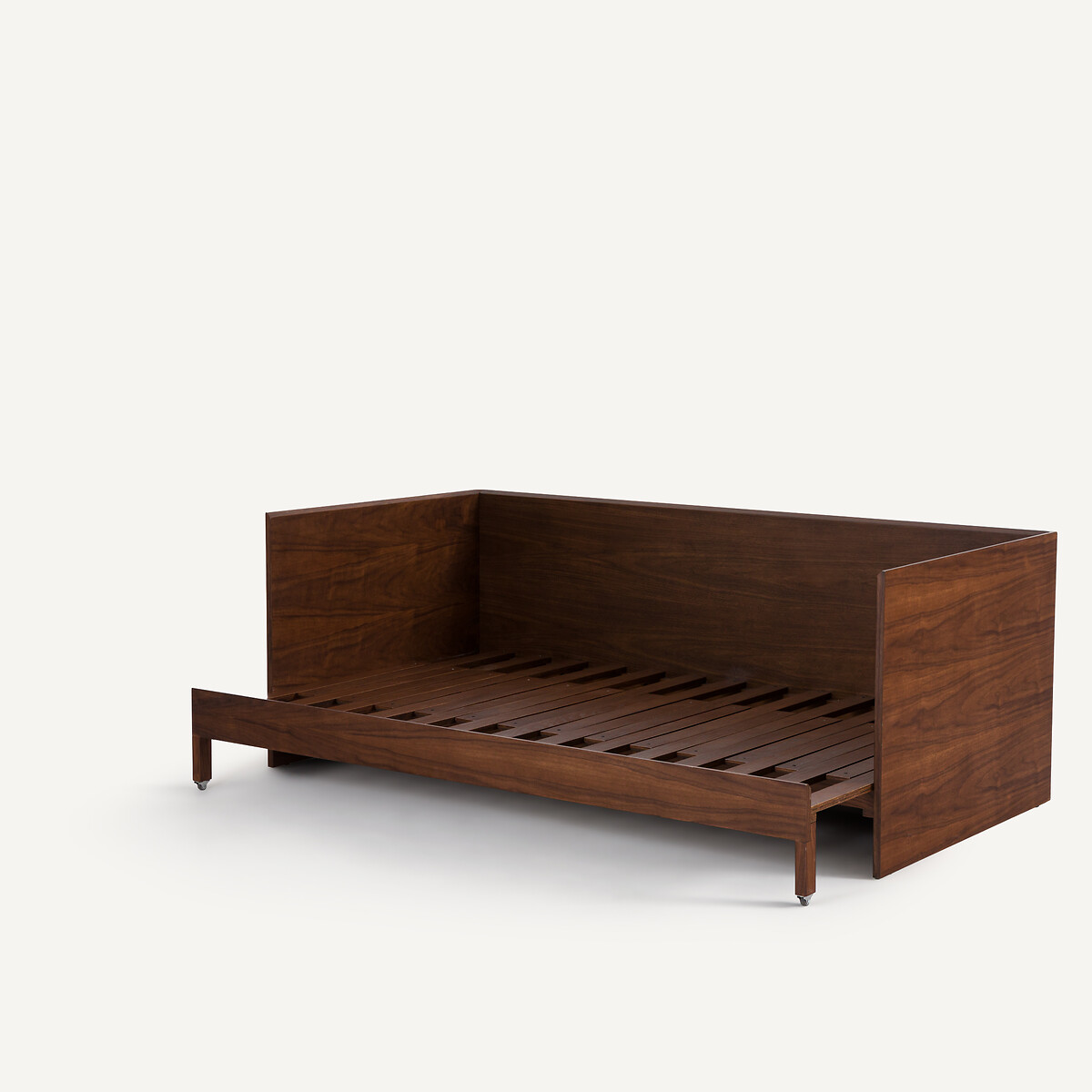 AM.PM<br>Sofá-cama para 2 pessoas, folheado de nogueira, para uso em ambientes internos.