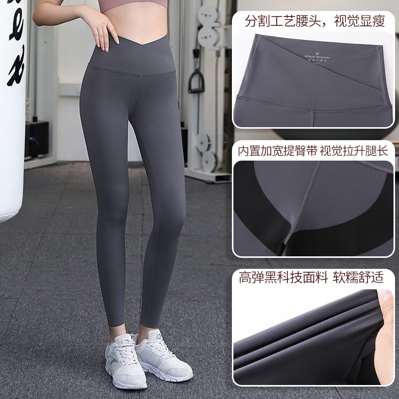 FAYE - Hoge taille effen yogalegging