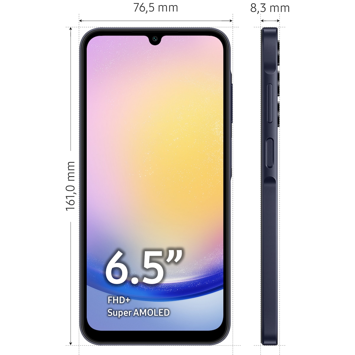 Samsung Galaxy A25 5G smarttelefon 6/128GB (sort)