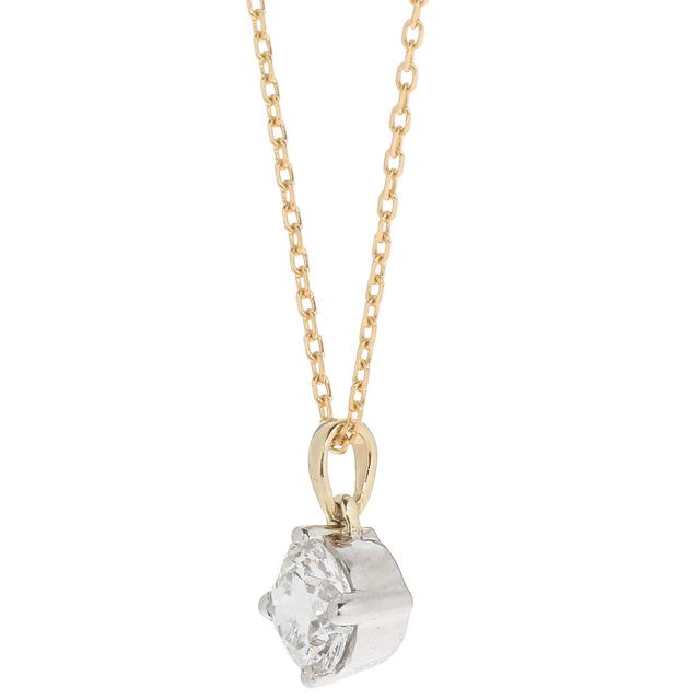 Brillant-Anhänger, 0,50 ct., SI, Gold 585 bicolor, 45 cm