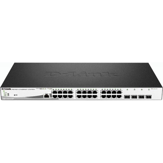 D-Link DGS-1210-28MP/E commutateur réseau Géré L2 Gigabit Ethernet (10/100/1000) Connexion Ethernet, supportant l'alimentation via ce port (PoE) 1U Noir, Gris