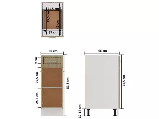 Armoire de plancher tiroir 