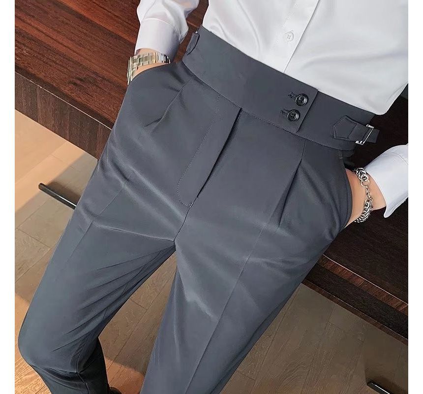 GRAYCIOUS - Hoge taille, effen, taps toelopende pantalon