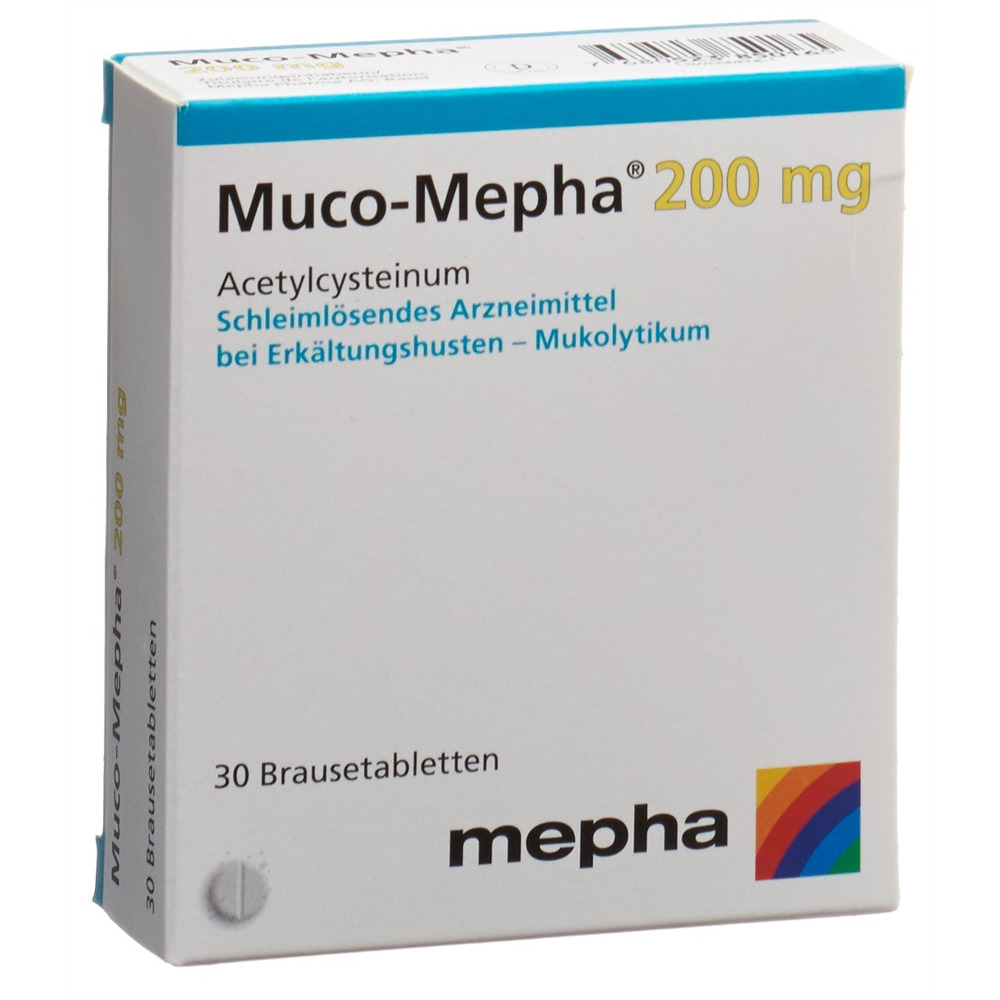 MUCO Mepha 200 mg<br>30 Stück, Dose, Brausetablette
