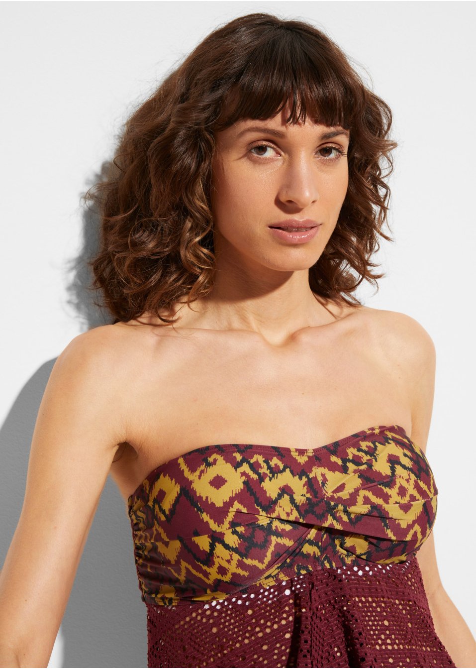 Haut de tankini bandeau avec polyamide recyclé