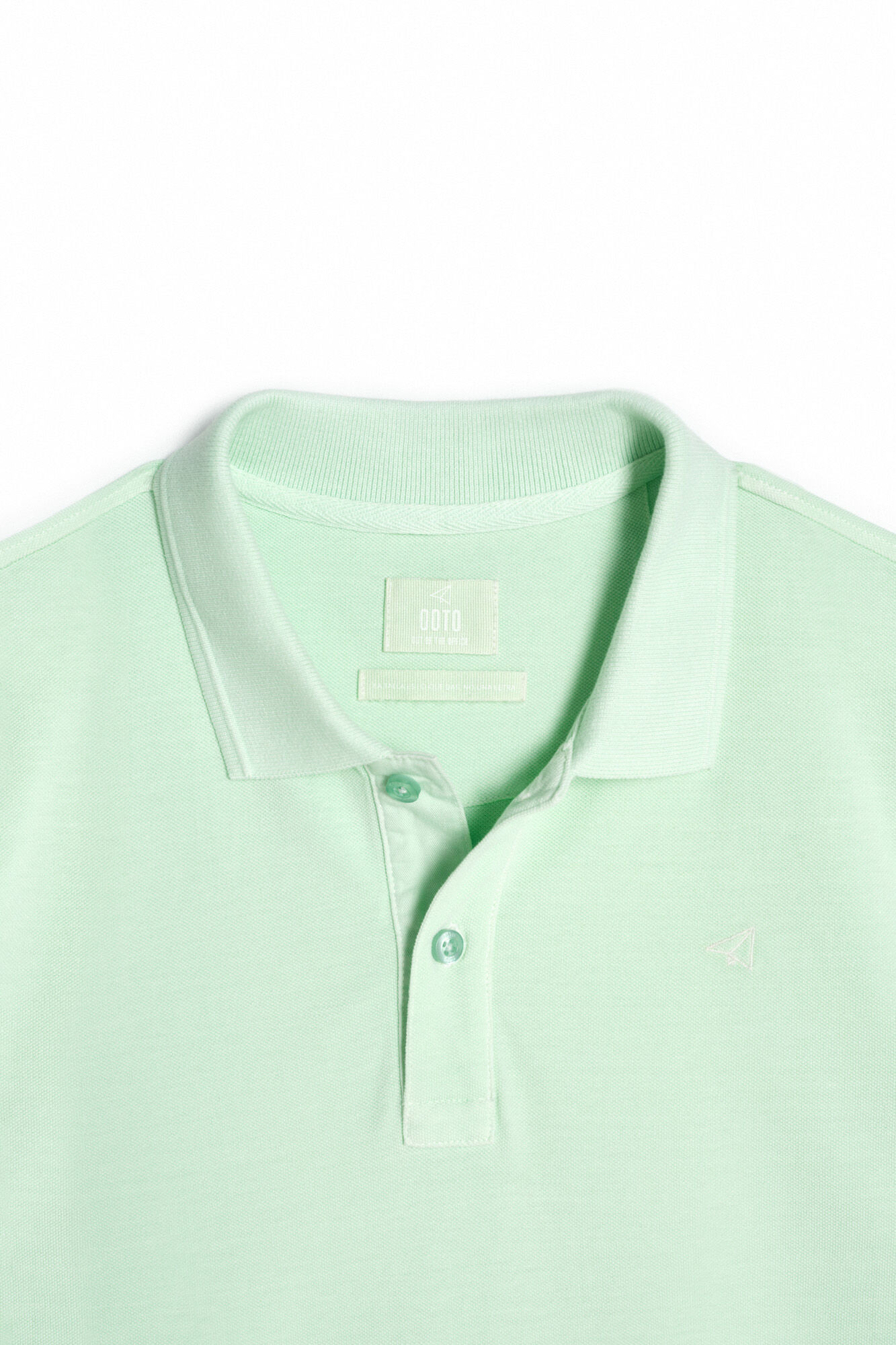 Polo piqué lavado bordado - Verde