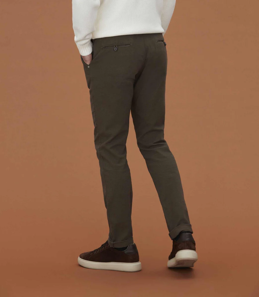 Pantalon chino slim beige foncé 