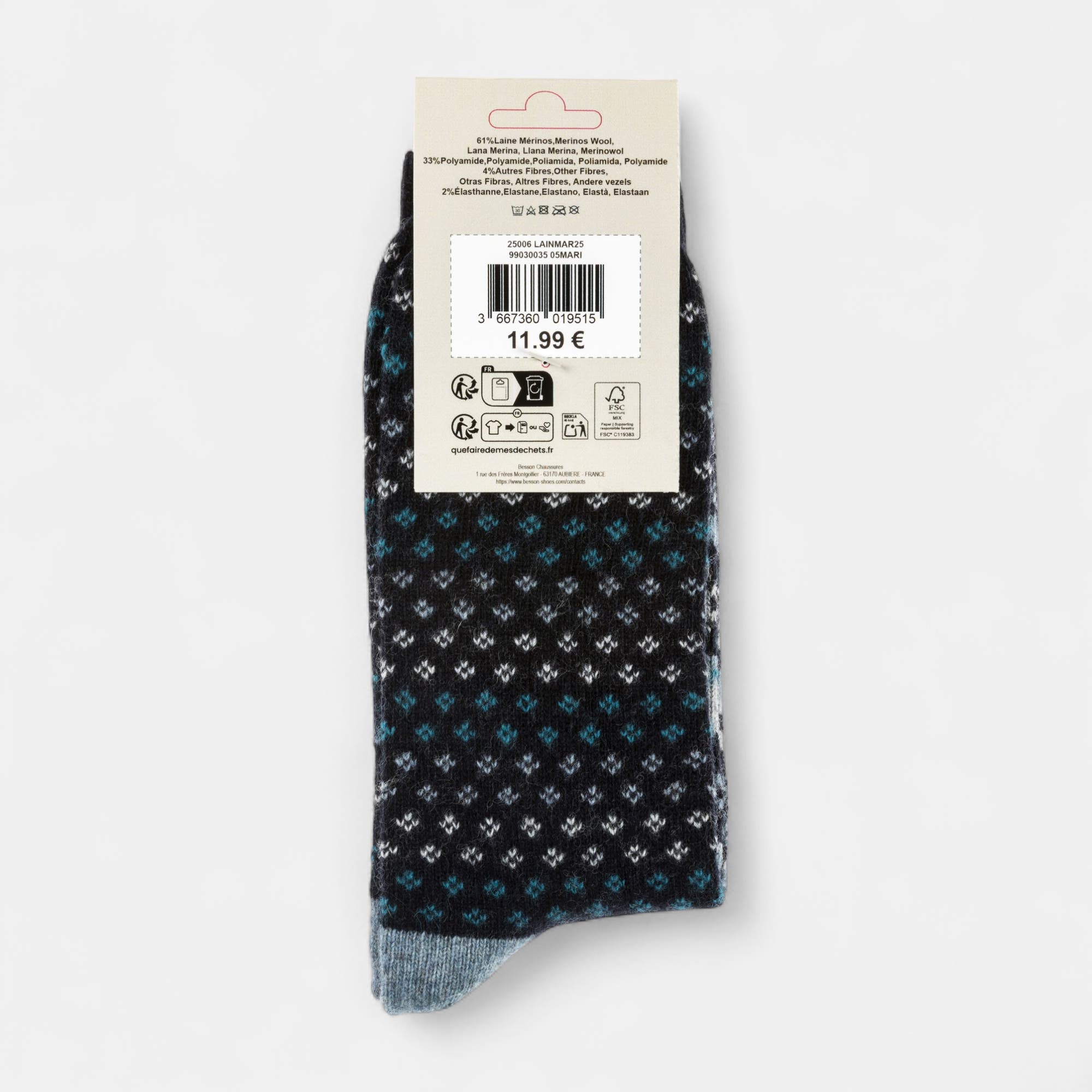 Chaussettes Homme bleu marine