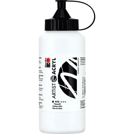 Marabu Artist Acryl, Titanweiß 970, 500 ml